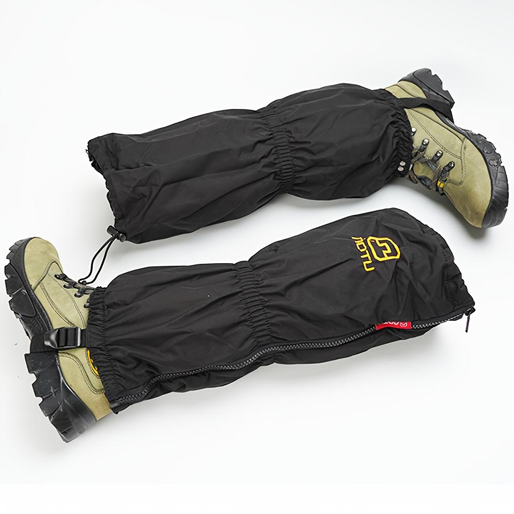 

Черные уличные зимние теплые термо гетры для ног со светоотражающими полосами - Ветрозащитные брюки для походов и кемпинга для холодной погоды, регулируемая кулиска чёрный