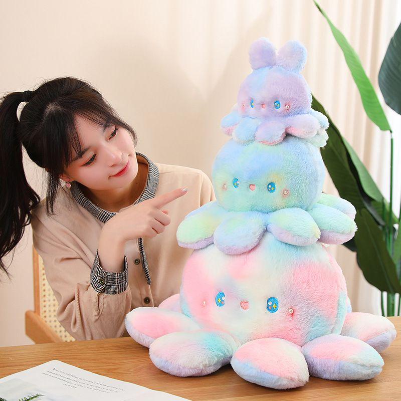Adorable Reversible Octopus Plush Toy Animal Rabbit Kids Birthday Gift