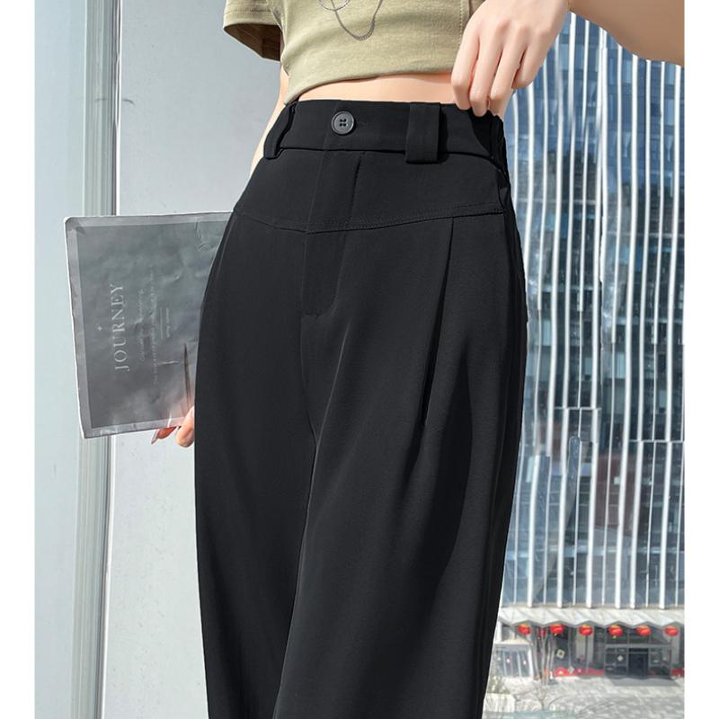 New Women's Suit Pants Spring Summer High Waist Draped Loose Wide Leg Pants Plus Size Casual Pants