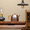 Yixing Zisha Teapot: Semi-Handmade Hexagonal Pine Carving with High Temperature Gold Sand Finish