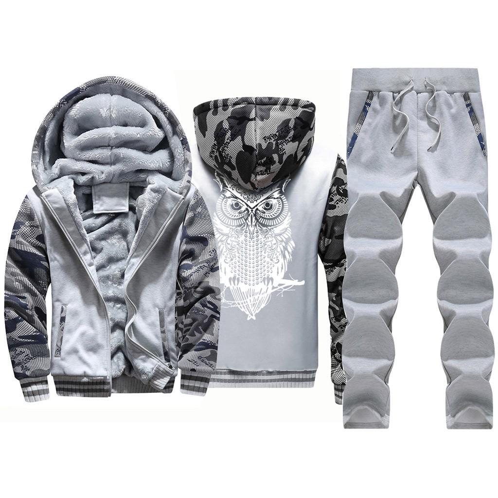 Men Winter Hoodie Warm Thicken Zipper Inside Sweater Outwear Coat Pants  Sets comprar a buen precio — entrega gratuita, reseñas reales con fotos —  Joom