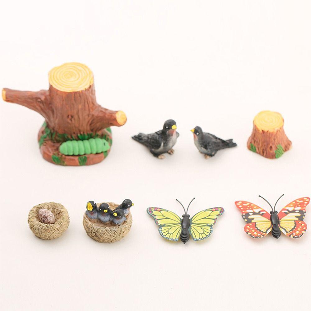 Multicolor Micro Swallow Model Fairy Garden Ornament Mini Birds' Nests Statue  Outdoor Indoor