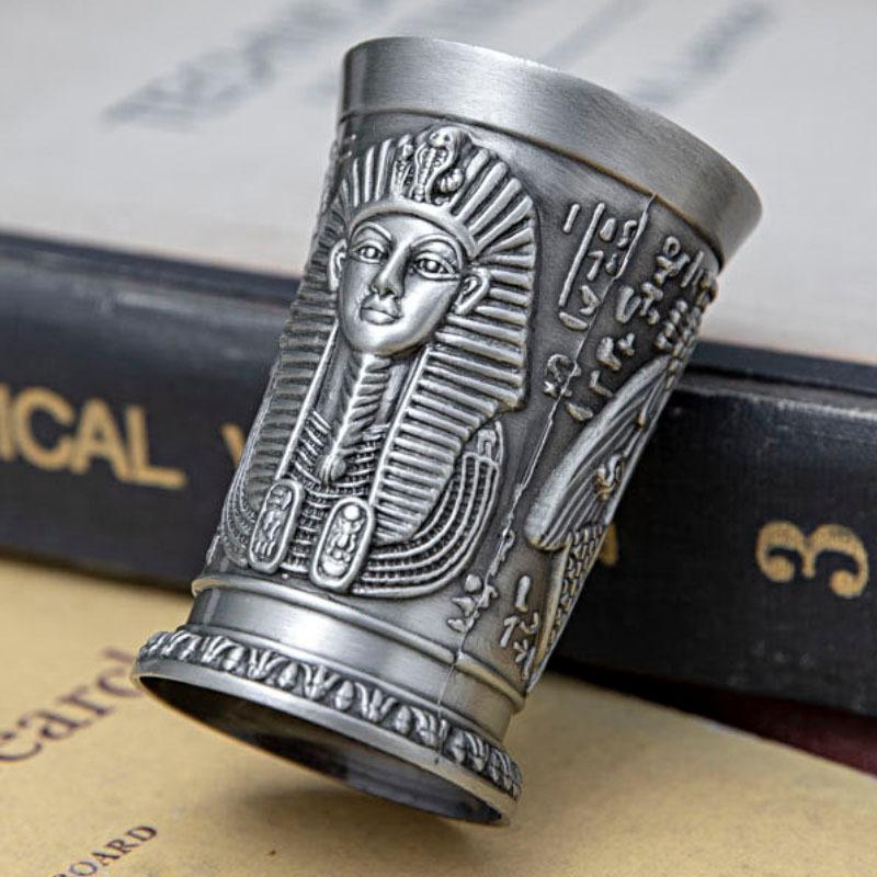 Creative European Retro Wine Glass Zinc Alloy Egyptian Wine Glass Ancient Egypt Wine Glass Metal Crafts Christmas Halloween Gift