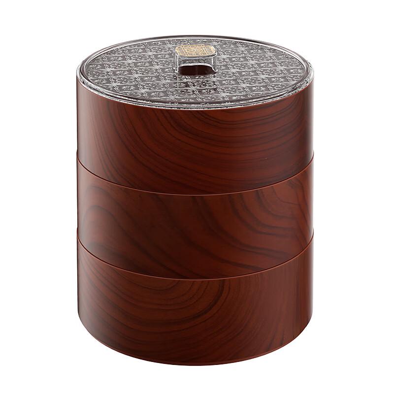 Changbaosen Three-Tiered Faux Wood Grain Snack Tray