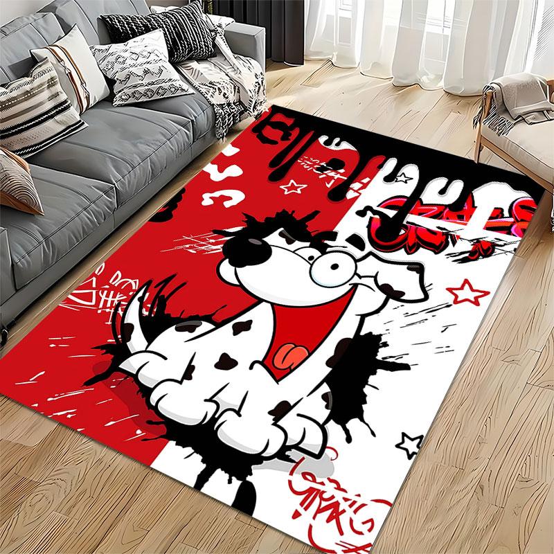 Cartoon Dog Graffiti Art Carpet Suitable As a Non-slip Mat for the Living Room or Bedroom Sofa
