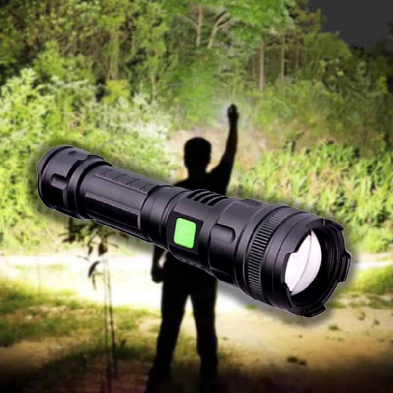 Multifunction Zoom Dimming T6 Hand Lamp Solar Rechargeable Torch Senter Aluminum Medical 200W Zoomable Tactical Led