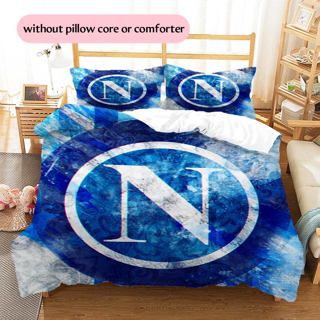 Napoli Pattern Bedding Home Decoration Birthday Gift (1 * duvet cover + 2 * pillowcase, without core)