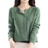 Women's Warm Wool Knitted Winter Cardigan With Artificial Wool And High Collar