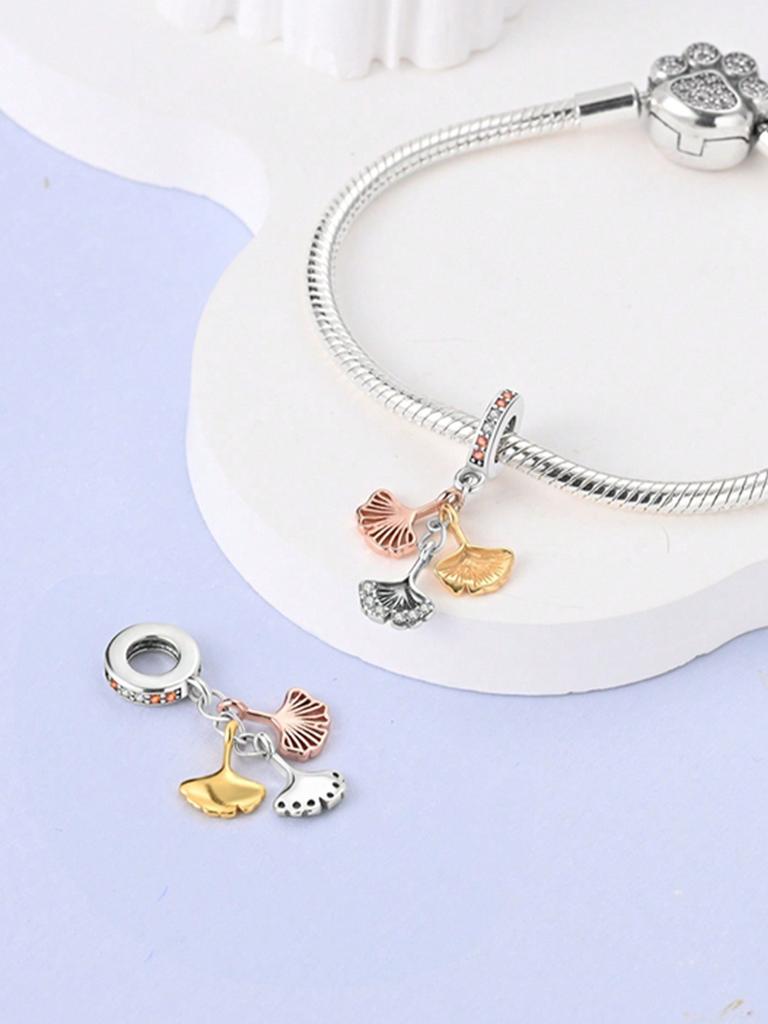 Charms Plata Autumn Pumpkin Ginkgo Mushrooms Beads Copper Plated Fit Copperoriginal Bracelet For Jewelry Making Diy Charm