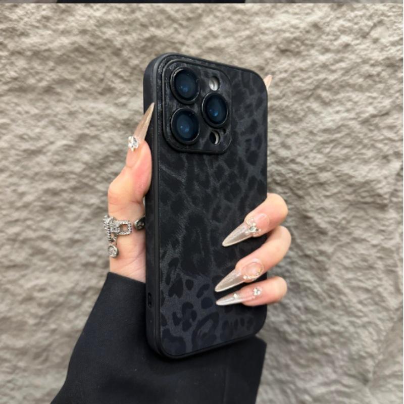 Leather Leopard Print Suitable for IPhone16Promax Internet Celebrity Phone Case Apple 15 High End Sense 14 Drop Protection Case