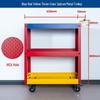 Three-Layer Mobile Tool Cart with Metal Perforated Panel and Storage Racks