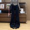 Women's Gray Micro-Flare Sweatpants: 2025 Autumn/Winter Korean Style, Wide Leg, Plus Velvet, Thickened Casual Pants.