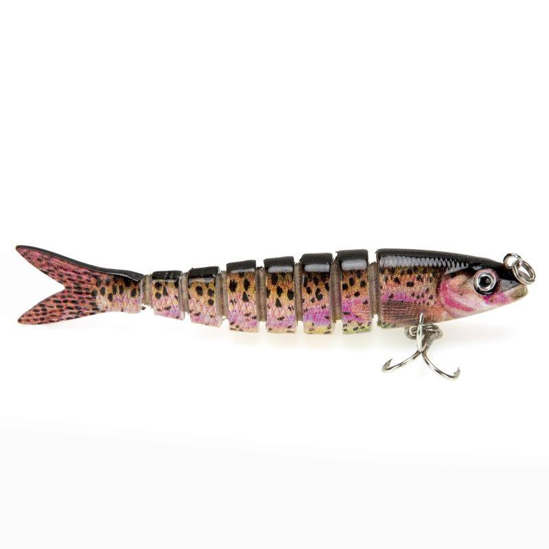 Multi-color 9cm/7g Bionic Multi-jointed Fish Lure with Rattling Beads for Sea Fishing.