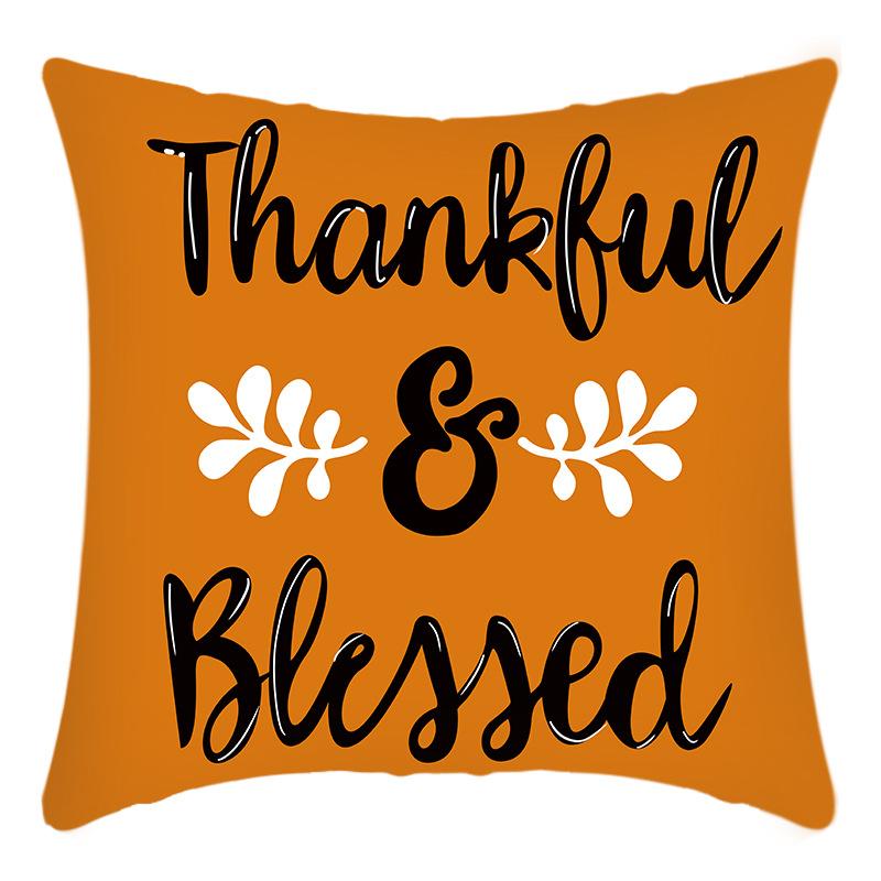 

New Thanksgiving Pillowcase Orange Pumpkin Letter Print Home Decoration Holiday Pillow Pillowcase 45 * 45Cm pillowcase