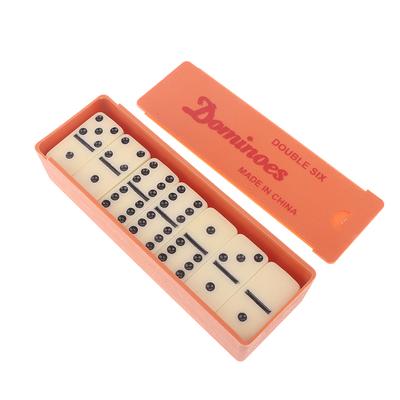 Domino Game Set With Box Melamine 28 Dominoes Tiles Gifts Professional Table Game Multifunctional For Family Game Decor
