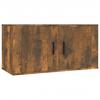 Wall Mounted TV Cabinets Set of 2 Smoked Oak Finish 31.5 X 13.6 X 15.7 In (L X W X H)