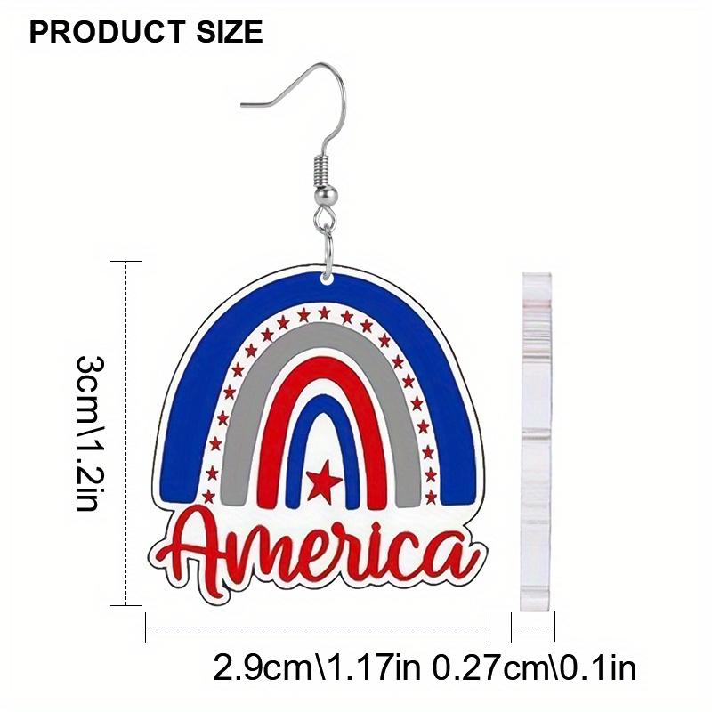 Independence Day Earring Memorial Day Earring Fashion Colorful Flag Sunflower Acrylic Earrings for Women Holiday Earrings