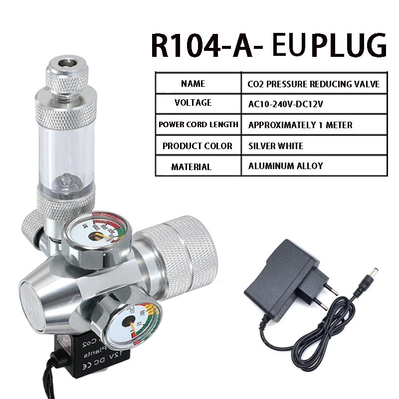 AC100-240V Aquarium CO2 Regulator Electromagnetic Valve Bubble Counter CO2 Control System Fish Tank CO2 Pressure Reducing Valve CGA320