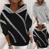 Womens Fashion Sequin Print Loose Hoodie Tops Blouse Sweatshirt