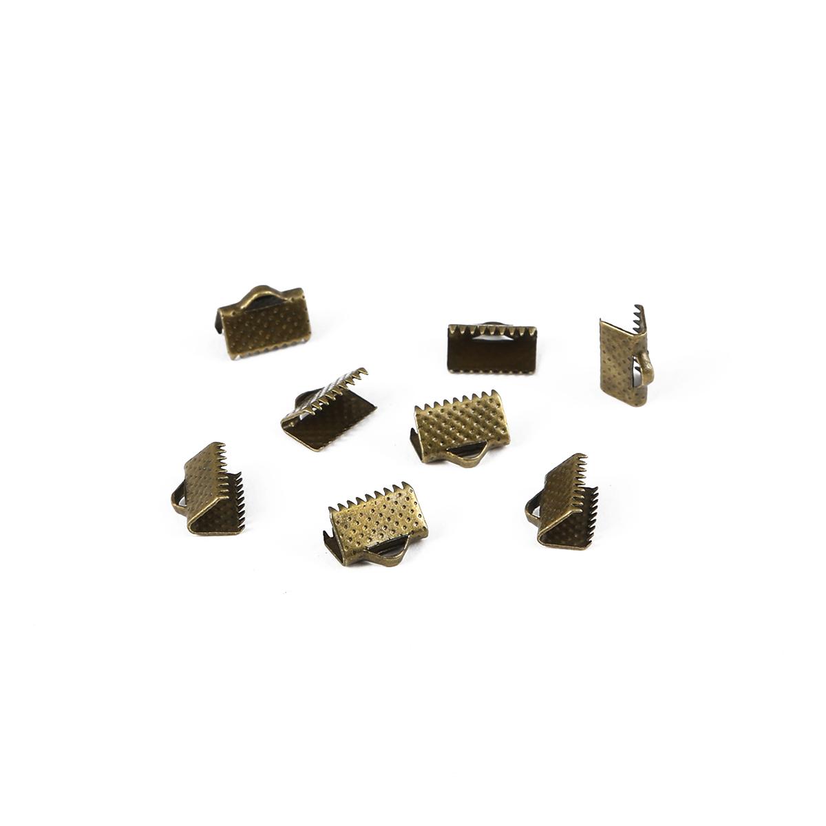 

50 шт. текстуровані кінцеві ковпачки обжимні намистини шнур плоский чохол застібки кліп складний DIY ювелірні вироби намисто з єднувачі фурнітура DIY 8mm