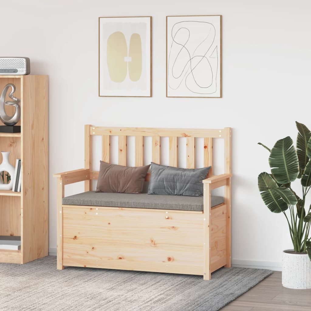Vidaxl Bench, 112.5X51.5X96.5 Cm, Solid Pine Wood