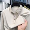 Luxury Brand Quality Men'S Polo Shirt Exquisite Fashion Solid Color Seamless Long Sleeve Autumn Lapel T-Shirt Business Menswear