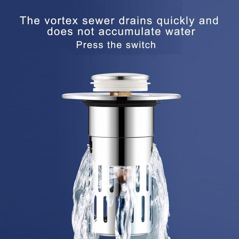 Bathroom Sink Stoppers with Popup Design & Removable Steel Strainer Basket Hair Catcher Home Bathroom Accessories