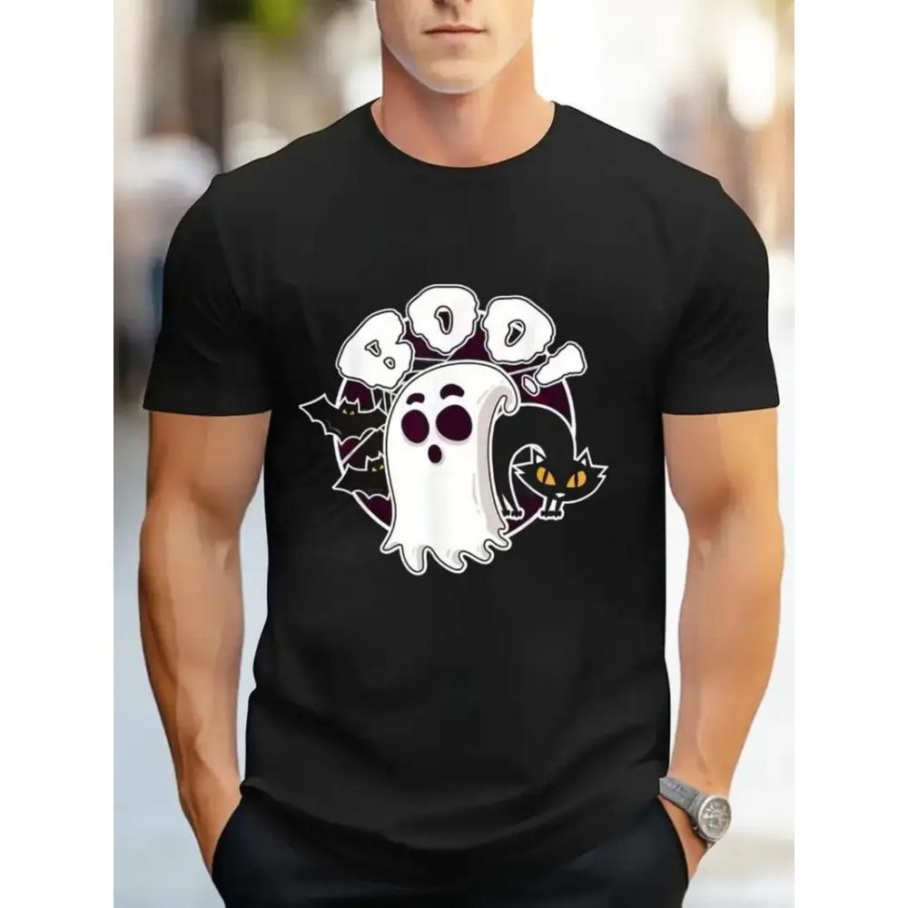 Happy Halloween Short Sleeve T-shirt Clothing 2025 New Funny Print Men's T-shirts For Men Breathable Quick-dry Crew Neck T Shirt