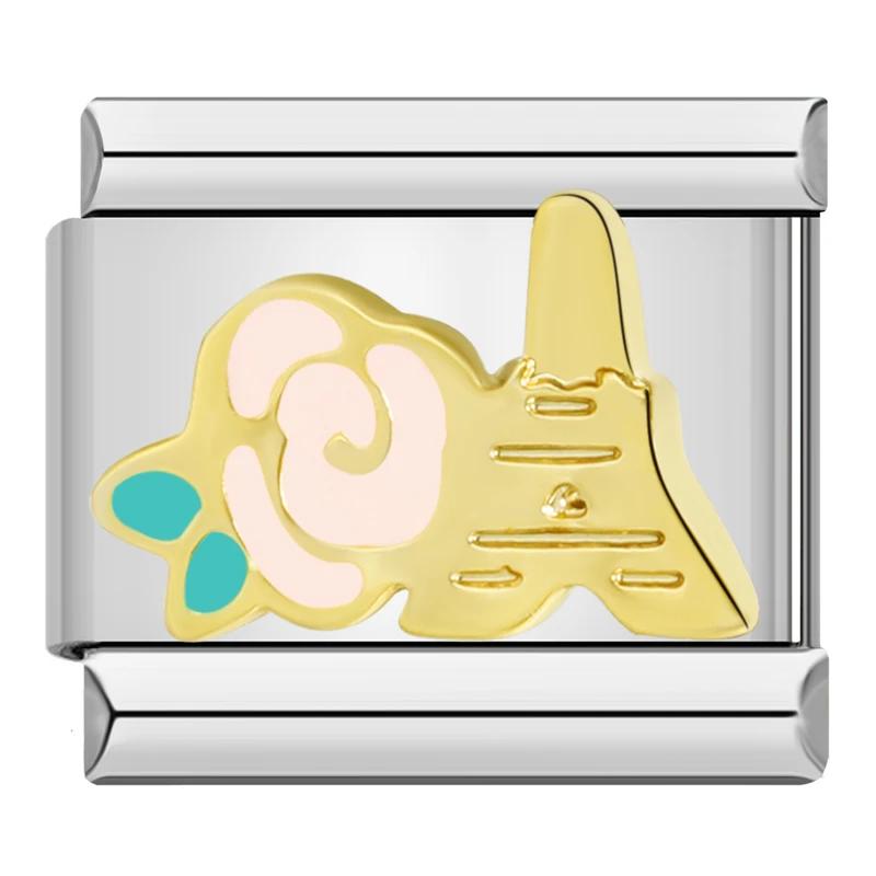 

Новые оригинальные туфли с цветком ромашки и рыбой в виде пальмы на высоком каблуке с подвеской в ​​итальянском стиле, подходят для браслета 9 мм, браслет из нержавеющей стали, изготовление ювелирных изделий DJ595