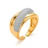 Ring - LUXENTER - Hagor - Metal Alloy - Multicolored Zirconia - 18 Carat Yellow Gold Finish