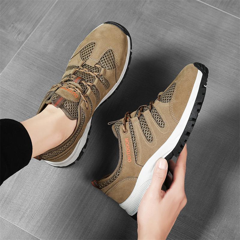 Fashion New Mountaineering Mesh Surface Breathable Leisure Sports Comfortable Men's Shoes Non-slip Lightweight Extra Size Walking Shoes