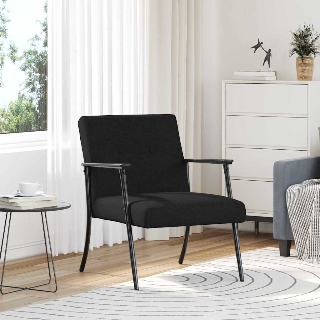 Armchair Black Fabric