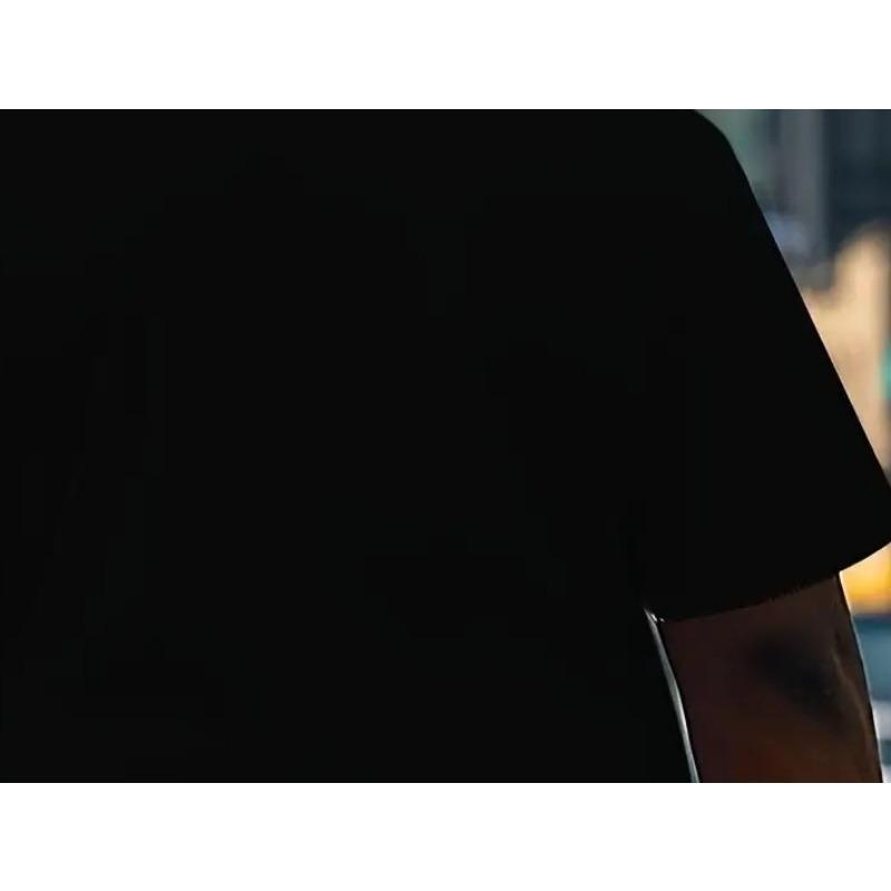 Europäische Größen Herren Lustiges Eichhörnchenmuster T-Shirt Druck Schwarz-Weiß Lässiges Tee mit Süßem Eichhörnchen und „Oh Schau, ein Eichhörnchen!“""" Text, """