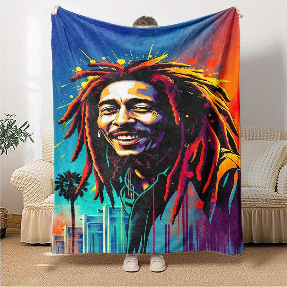 Bob Marley Blanket Durable Comfort Suitable for Bed Office Couch Four Seasons Universal Digital Print Best Holiday Gift for Friends Family