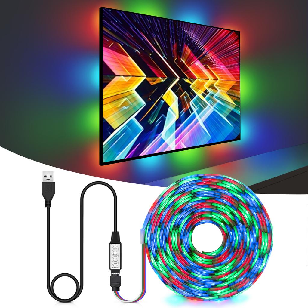 Waterproof USB 5V LED Strip Lights Color Changing 2835 RGB LED TV Light Flexible Lamp Ribbon Tape For Game Room Backlight Decor