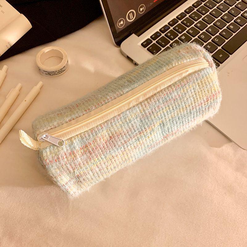 Rainbow Fresh Large Cylindrical Pencil Case - Cute and Spacious Student Stationery Bag