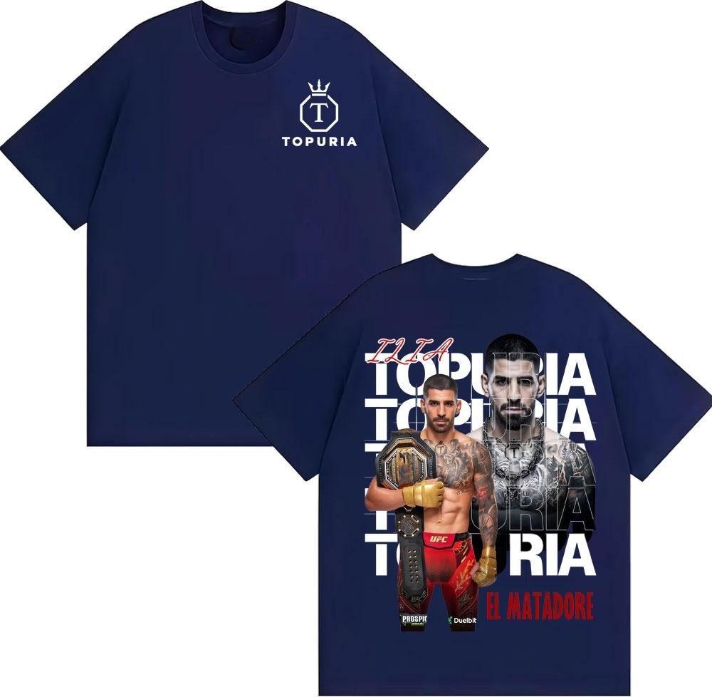 Limited Ilia Topuria El Matador Retro Graphic Tshirts For Unisex Harajuku Cool Oversized T Shirt Unisex Cotton Oversized Tshirt