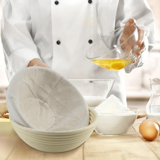 9 Inch Round Breathable Basket Cloth Liner Cotton Flax Banneton Proofing Bread Basket Cloth Baking Supplies