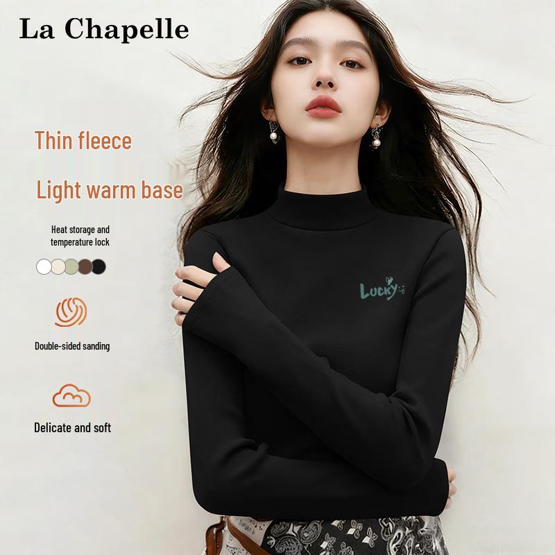 La Chapelle Women s Semi-Turtleneck Slim-Fit Long-Sleeve Base Layer Top L
