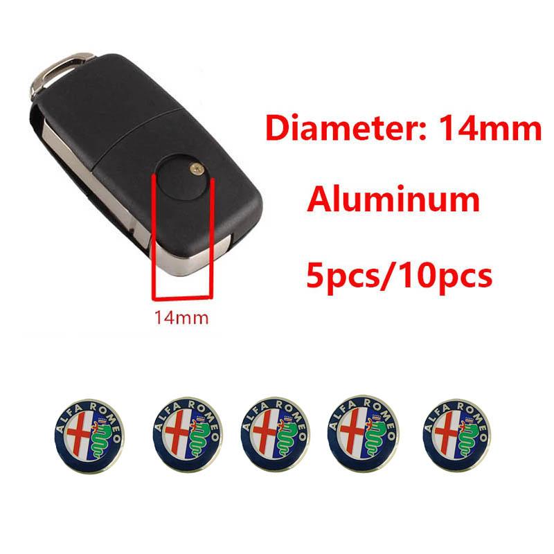 5Pcs Aluminium Metal Car Key Emblem Stickers For Alfa Romeo 156 159 147 4C 8C 166 Giulia Giulietta Mito Stelvio Spider GT zw2