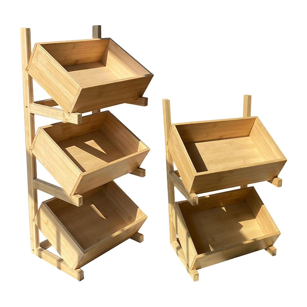 Bodenregal Praktisch Multifunktional Kreatives Ländliches Design Lagerregal Snack-Aufbewahrungskorb für Schlafzimmer Gemüse Küche