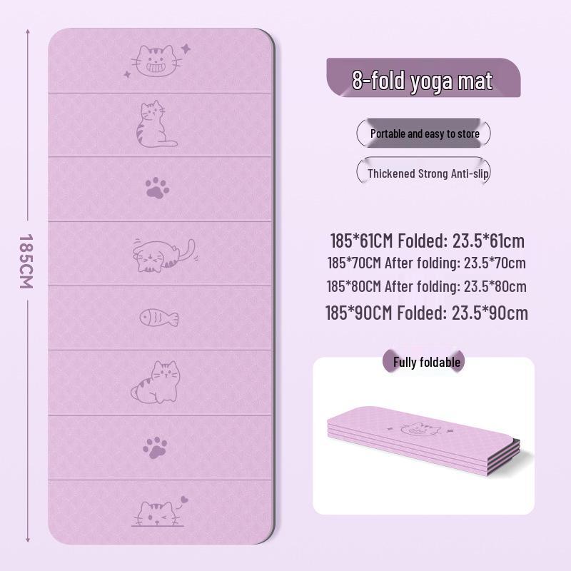 Foldable Non-Slip TPE Yoga Mat - 80% Off, Large Outdoor Portable Fitness Mat, Thickened for Sleeping, Lunch Breaks, and Sports