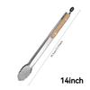 Heavy Duty Stainless Steel Food Tongs with Wooden Handle, Heat Resistant BBQ Grilling Tool for Kitchen & Outdoor, 9-16 Inch