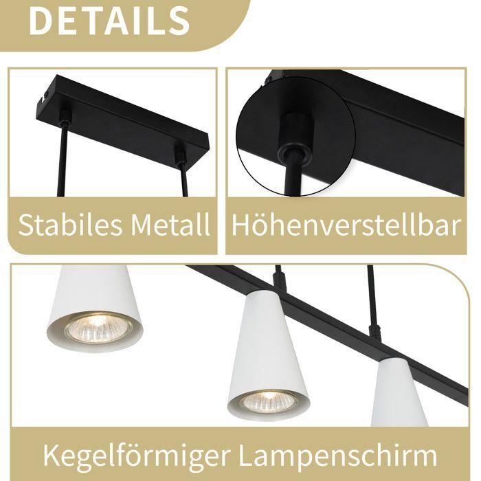 Lampe suspendue - NETTLIFE - 4 ampoules - Blanc - Métal - Culot GU10