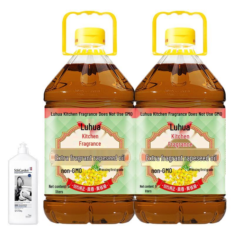 Shuguoyuan Sea Salt Ginger Dish Soap & Luhua Rapeseed Oil 2-Pack Bundle