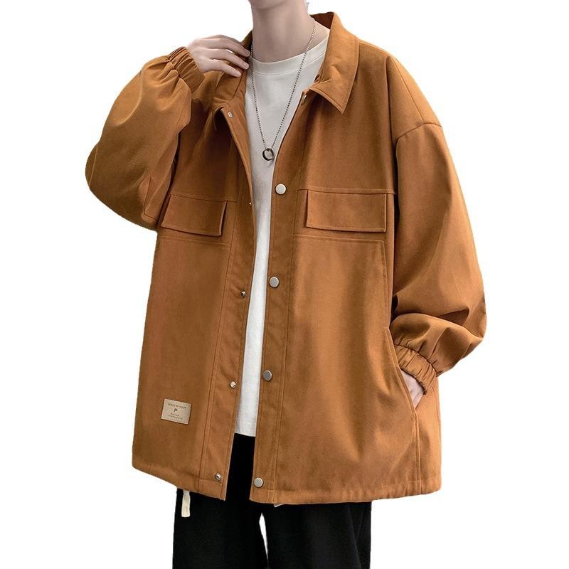 Jacket Men's New Spring and Autumn Loose Casual Jacket Student Lapel Couple On Clothes