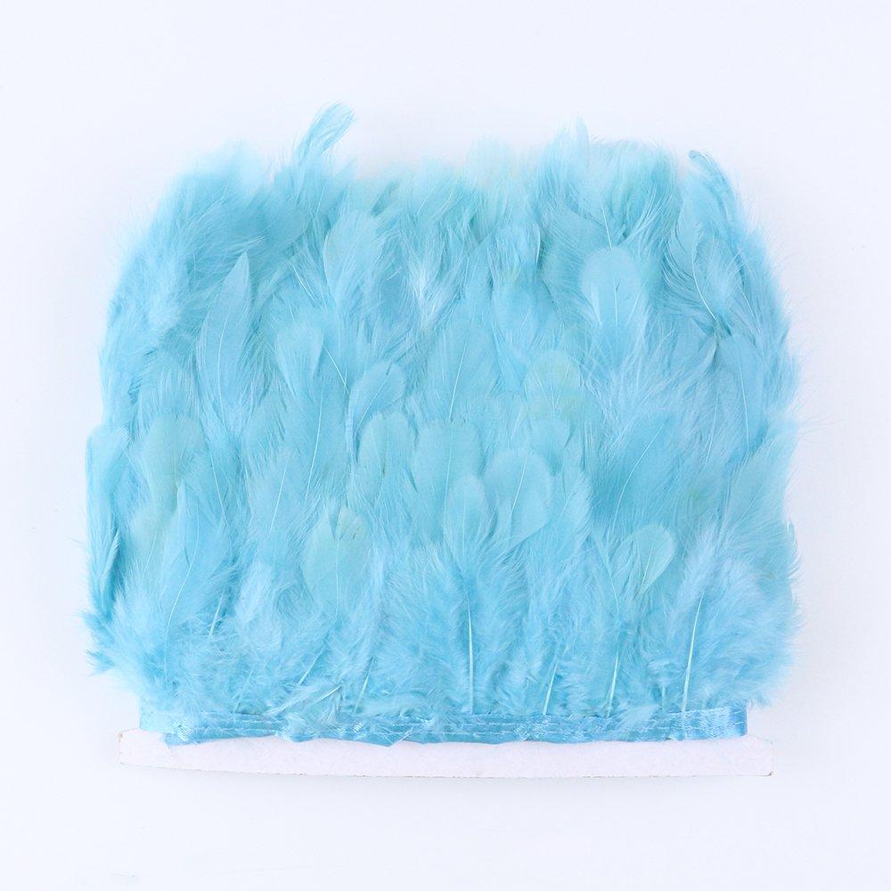 

1м Натуральные куриные перья Поделки DIY Крафт Плюма для изготовления украшений Декор для костюма Свадебные аксессуары для волос Оптом Дешево 1m светло-синий