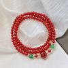 4Mm New Year'S Red Autumn And Winter Natural Ice Hydrating Chalcedony Green Agate Multi-Circle Bracelet Bracelet