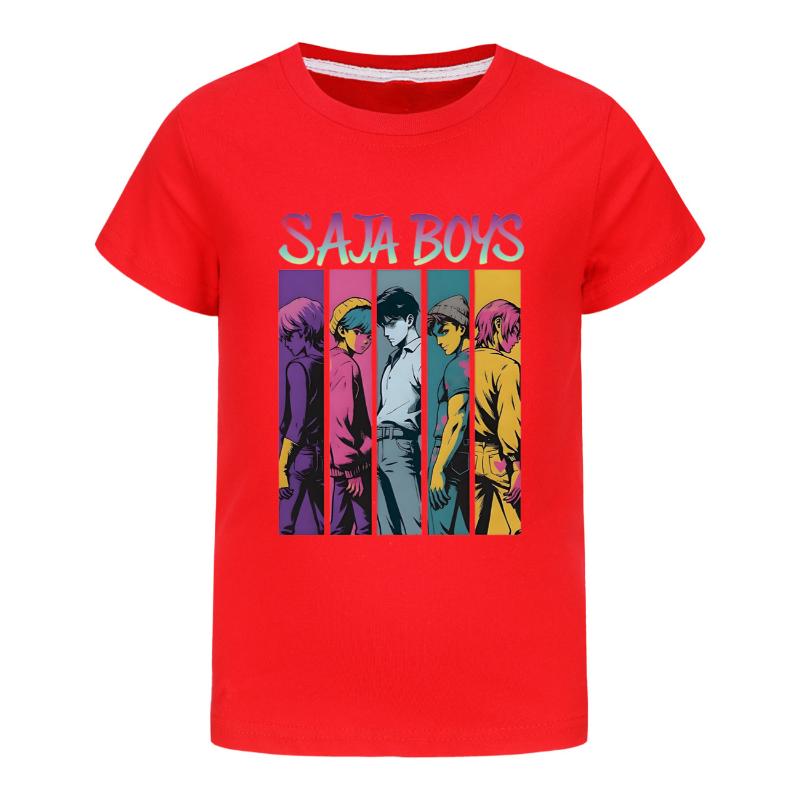 KPOP Dämonenjäger Kinder Anime SAJABOYs T-Shirt Cartoon Kurzarm Sommer Kinder KinderT-Shirt Jungen Mädchen Cartoon Kleidung