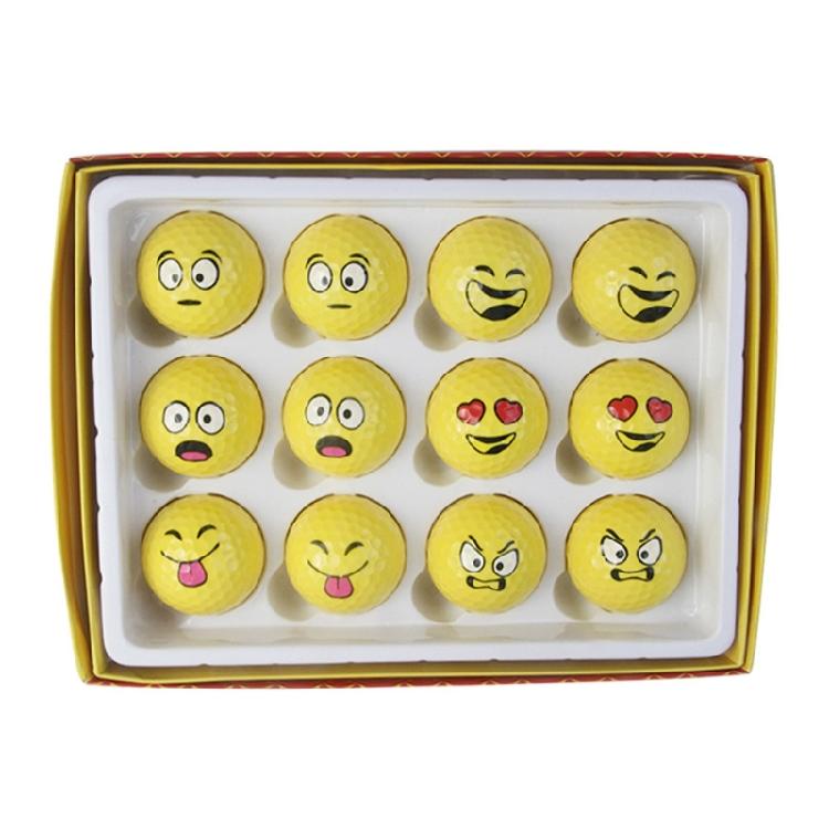 

12Pcs Novelty Practice Golf Balls Funny Yellow Practice Golf Balls Lovely Emotion Face Golf Balls Golf Accessories